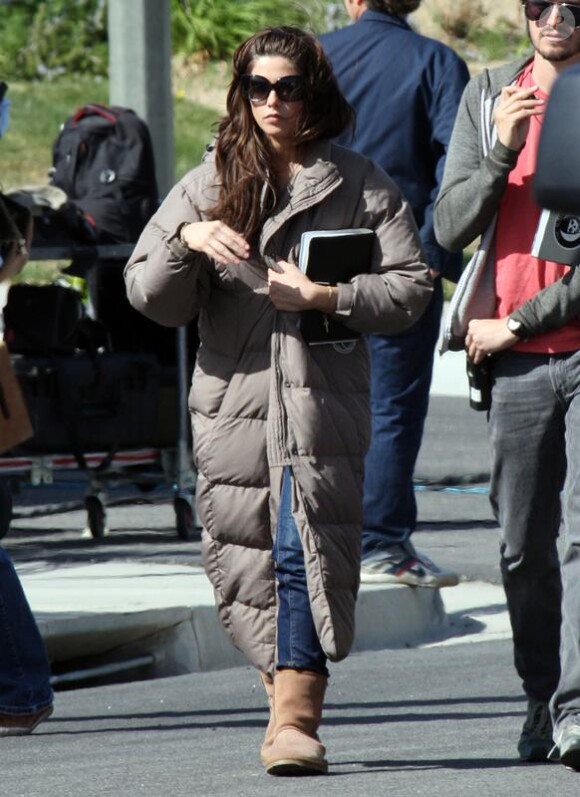 Ashley Greene sur le tournage de son prochain film The Apparition, en Californie, le 26 mars 2010