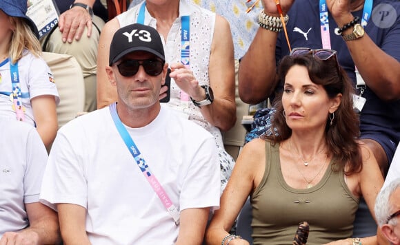 Zinedine Zidane avec sa femme Véronique - Célébrités assistent à la victoire de Rafael Nadal et Carlos Alcaraz face à T. Griekspoor et W. Koolhof lors des Jeux Olympiques de Paris2024 (JO) le 30 juillet 2024. © Jacovides-Perusseau/Bestimage