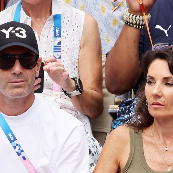 Zinedine Zidane avec sa femme Véronique - Célébrités assistent à la victoire de Rafael Nadal et Carlos Alcaraz face à T. Griekspoor et W. Koolhof lors des Jeux Olympiques de Paris2024 (JO) le 30 juillet 2024. © Jacovides-Perusseau/Bestimage