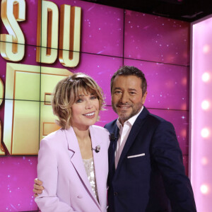 Exclusif - Isabelle Morizet (Karen Cheryl), Bernard Montiel - Enregistrement de l'émission "Les Grands du Rire", présentée par B.Montiel et K.Cheryl (I.Morizet), et diffusée le 5 octobre sur C8. Le 18 décembre 2023 © Cédric Perrin / Bestimage 