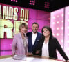 Exclusif - Isabelle Morizet (Karen Cheryl), Bernard Montiel et Pascale Petit - Enregistrement de l'émission "Les Grands du Rire", présentée par B.Montiel et K.Cheryl (I.Morizet), et diffusée le 5 octobre sur C8. Le 18 décembre 2023 © Cédric Perrin / Bestimage 