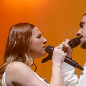 Héléna Bailly et Pierre Garnier lors du concert de la Star Academy à Lyon, le 15/03/24. Photo Sandrine Thesillat / Panoramic