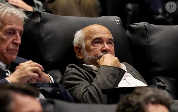 Gérard Jugnot ému aux larmes lors de l'hommage rendu à Michel Blanc lors de la soirée de clôture de la 6ème édition du festival Cinéroman à Nice, France, le 5 octobre 2024. © Bebert-Jacovides/Bestimage 