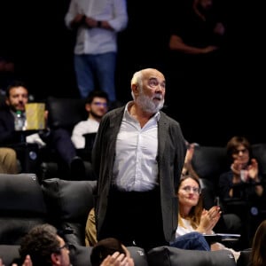 Gérard Jugnot ému aux larmes lors de l'hommage rendu à Michel Blanc lors de la soirée de clôture de la 6ème édition du festival Cinéroman à Nice, France, le 5 octobre 2024. © Bebert-Jacovides/Bestimage 