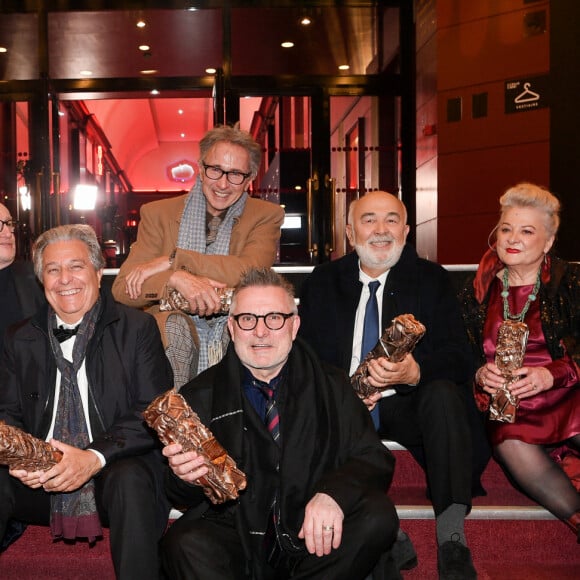 César d'anniversaire pour le Splendid - Marie Anne Chazel, Michel Blanc, Christian Clavier, Thierry Lhermitte, Gérard Jugnot, Josiane Balasko, Bruno Moynot lors de la pressroom (press room) remise des prix lors de la 46ème cérémonie des César à l'Olympia à Paris le 12 mars 2021 © David Niviere / Pool / Bestimage