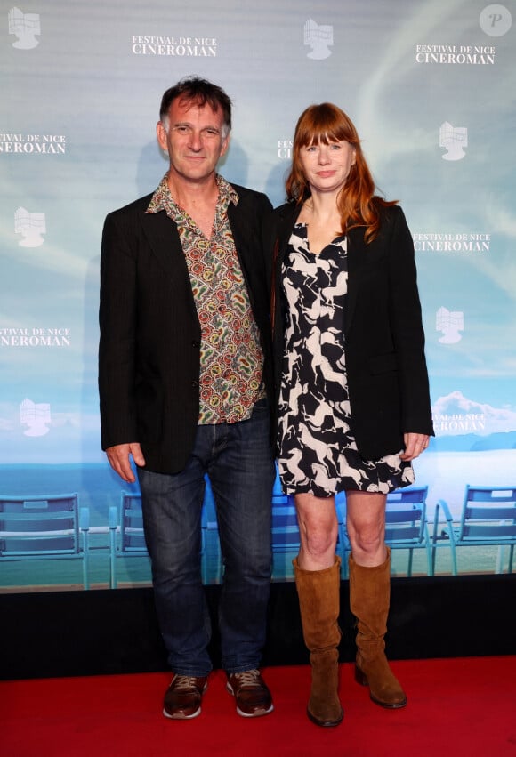 David Oelhoffen et sa femme - Arrivées de la soirée de clôture de la 6ème édition du festival Cinéroman à Nice, France, le 5 octobre 2024. © Bebert-Jacovides/Bestimage 