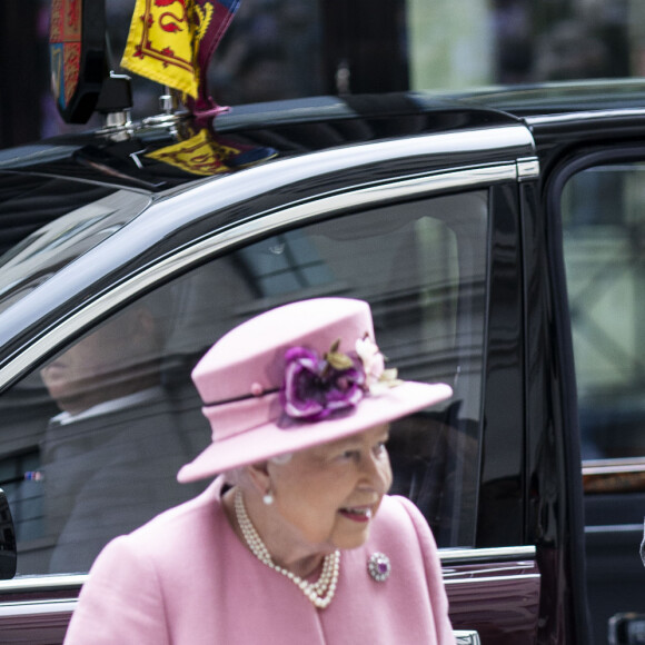 La reine Elisabeth II d'Angleterre et Kate Catherine Middleton, duchesse de Cambridge, viennent inaugurer la ré-ouverture de la "Bush House" à Londres. Le 19 mars 2019 