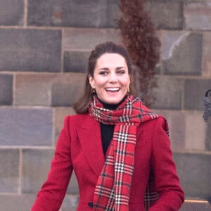 Catherine Kate Middleton rencontre des étudiants au chateau de Cardiff pour évoquer son ressenti sur le confinement le 8 décembre 2020. 