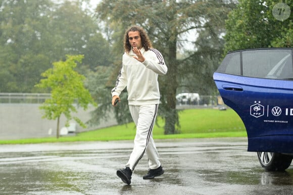 Matteo Guendouzi (France) - Arrivées des joueurs de l'équipe de France de football au centre de formation et centre National du Football de Clairefontaine-en-Yvelines, France, le 7 octobre 2024. © Federico Pestellini/Panoramic/bestimage