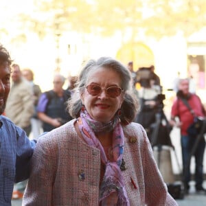 Dominique Lavanant - Arrivées aux obsèques de Jean-Pierre Mocky en l'église Saint-Sulpice à Paris. Le 12 août 2019