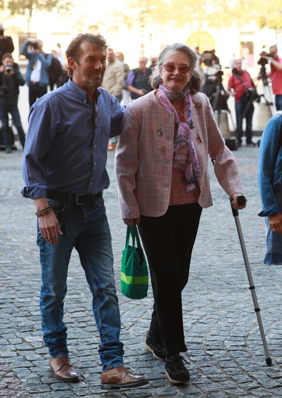 Dominique Lavanant - Arrivées aux obsèques de Jean-Pierre Mocky en l'église Saint-Sulpice à Paris. Le 12 août 2019