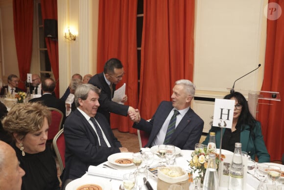 Exclusif - Xavier Darcos, Lu Shaye, l'ambassadeur de Chine, François Lecointre, Yamina Benguigui lors du dîner annuel de la Revue des Deux Mondes à la Maison de l'Amérique Latine à Paris le 8 octobre 2024. © Jack Tribeca / Bestimage