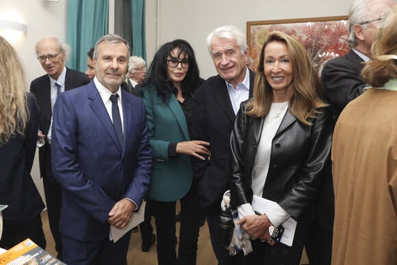 Exclusif - Yamina Benguigui et son ami Philippe Dupuis-Mendel et Nicole Coullier lors du dîner annuel de la Revue des Deux Mondes à la Maison de l'Amérique Latine à Paris le 8 octobre 2024. © Jack Tribeca / Bestimage