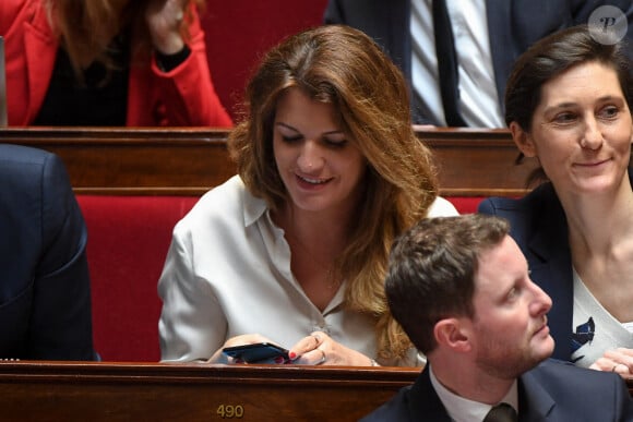 Marlène Schiappa lors des questions au gouvernement à l'Assemblée nationale le 11 avril 2023 à Paris, France. Photo par Lionel Urman/ABACAPRESS.COM