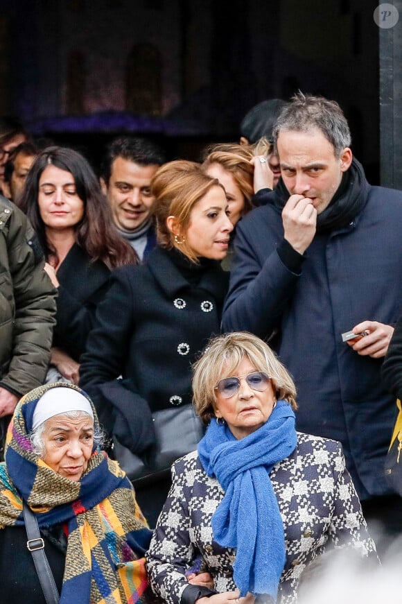 Léa Salamé et son compagnon Raphaël Glucksmann - Obsèques de Sébastien Demorand à la Coupole du crématorium du cimetière du Père-Lachaise à Paris, France, le 31 janvier 2020. 