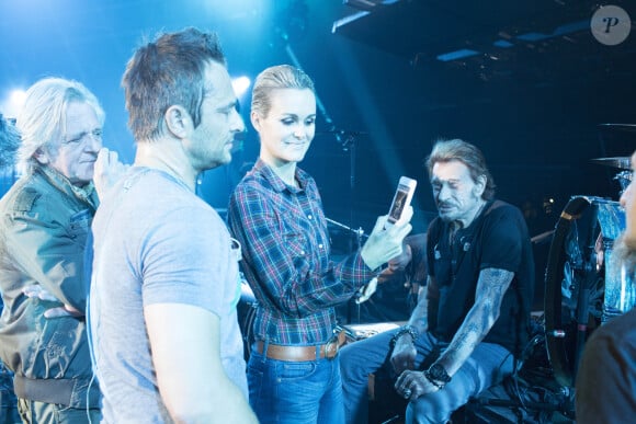 Exclusif - Bernard Schmitt, David et Laeticia Hallyday - Repetitions du premier concert de la tournee "Born Rocker Tour" de Johnny Hallyday au POPB de Bercy a Paris. Le 14 juin 2013