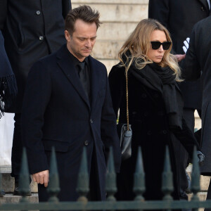 David Hallyday et Laura Smet - Sorties de l'église de la Madeleine après les obsèques de Johnny Hallyday à Paris le 9 décembre 2017. © Veeren / Bestimage 