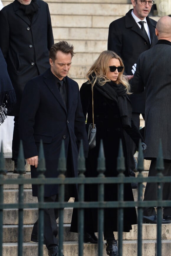 David Hallyday et Laura Smet - Sorties de l'église de la Madeleine après les obsèques de Johnny Hallyday à Paris le 9 décembre 2017. © Veeren / Bestimage 