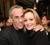 Exclusif - Thierry Ardisson et sa femme Audrey Crespo-Mara - Laurent Baffie fête son succès littéraire "1 Million de livres vendus" aux Deux Magots à Paris le 8 mars 2023. © Veeren/Bestimage 