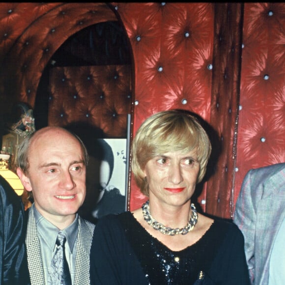 Gérard Depardieu, Michel Blanc, Bertrand Blier et Françoise Sagan en 1987