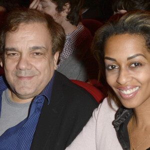 Exclusif - Didier Bourdon et sa femme Marie-Sandra - People à la générale de la pièce "A torts et à raison" au théâtre Hébertot à Paris le 25 janvier 2016. © Coadic Guirec/Bestimage