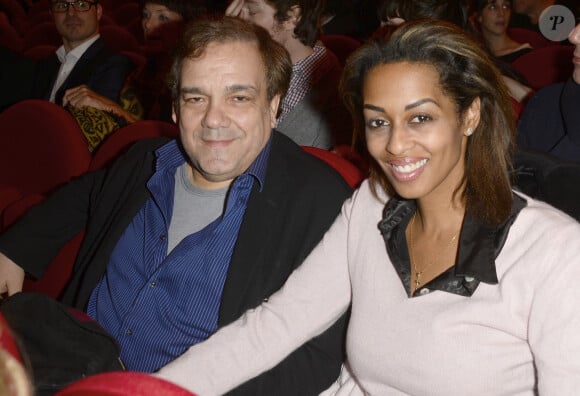 Exclusif - Didier Bourdon et sa femme Marie-Sandra - People à la générale de la pièce "A torts et à raison" au théâtre Hébertot à Paris le 25 janvier 2016. © Coadic Guirec/Bestimage