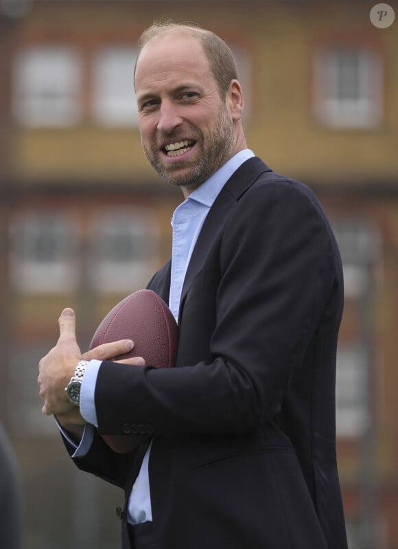 Le prince William, prince de Galles assiste à un événement de la NFL Foundation UK, un format de football américain inclusif et rapide à Kennington Park, Londres le 15 octobre 2024. © Kin Cheung/WPA-Pool via Julien Burton / Bestimage 