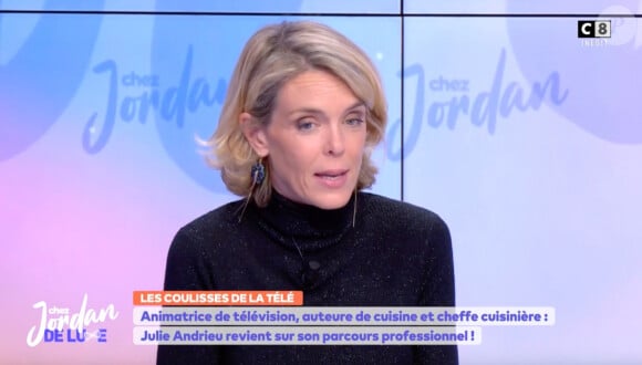 Julie Andrieu face à Jordan De Luxe sur le plateau de Chez Jordan - Capture d'écran.