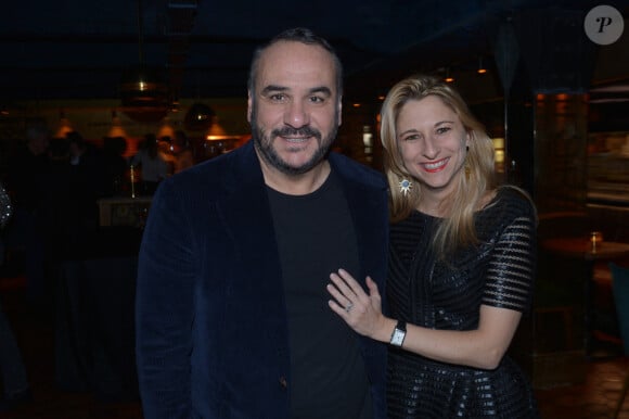 Exclusif - François-Xavier Demaison et sa femme Anaïs Tihay - Soirée du 8ème anniversaire du restaurant "Manko" à Paris le 6 décembre 2023. © Rachid Bellak/Bestimage 