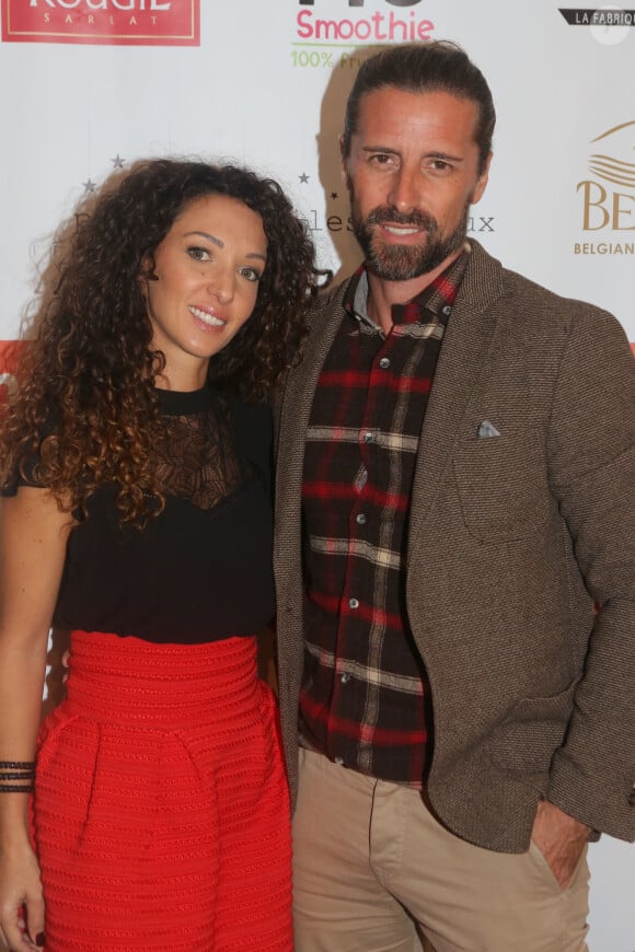 Emmanuelle Rivassoux et son mari Gilles Luka à la soirée "Christmas Party" à l'Espace Showroom Hedgren à Paris, le 16 novembre 2017. © CVS/Bestimage