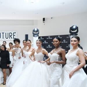 Exclusif - La créatrice Nazli Mendes, Diane Leyre (miss France 2022), Silva Erkoc - Défilé de mode "Sima Couture" à Enghien le 5 novembre 2024. © Rachid Bellak/Bestimage