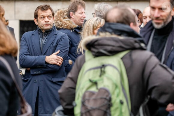 Laurent Mariotte - Obsèques de Sébastien Demorand à la Coupole du crématorium du cimetière du Père-Lachaise à Paris, France, le 31 janvier 2020.