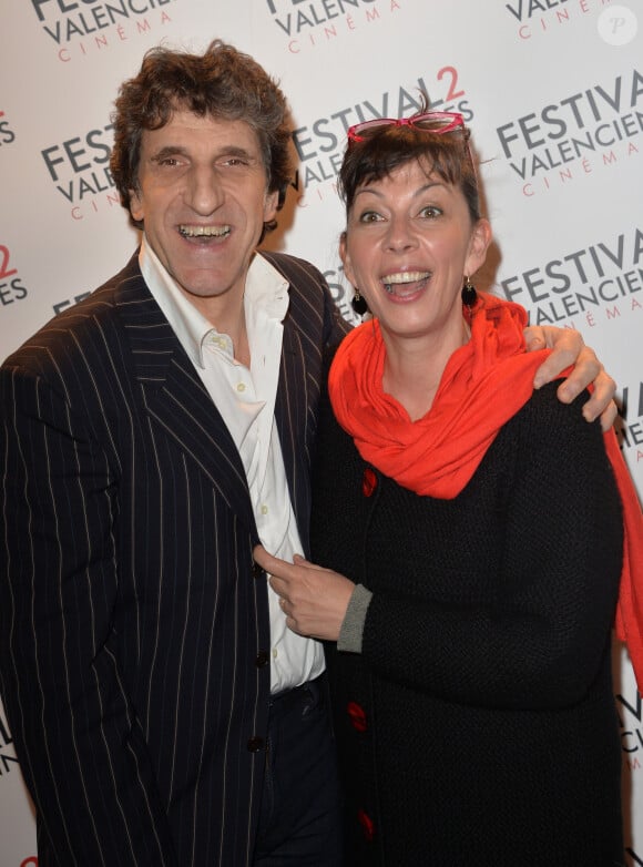 Corinne et Gilles Benizio (Shirley et Dino) - Photocall de la soirée de clôture des documentaires et ouverture de la fiction du Festival 2 Valenciennes Cinéma 2014, le 19 mars 2014. 