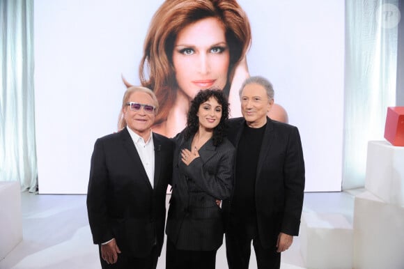 Exclusif - Orlando, Barbara Pravi et Michel Drucker - Enregistrement de l'émission Vivement dimanche en hommage à la chanteuse Dalida au studio Rive gauche , presentée par Michel Drucker . Diffusion sur France 3 le 10 novembre 2024. © Guillaume Gaffiot / Bestimage