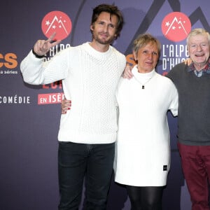 Philippe Lacheau avec ses parents Huguette et Gérard, et son frère Pierre - 22ème Festival International du Film de Comédie de l'Alpe d'Huez, le 18 janvier 2019. © Dominique Jacovides/Bestimage 