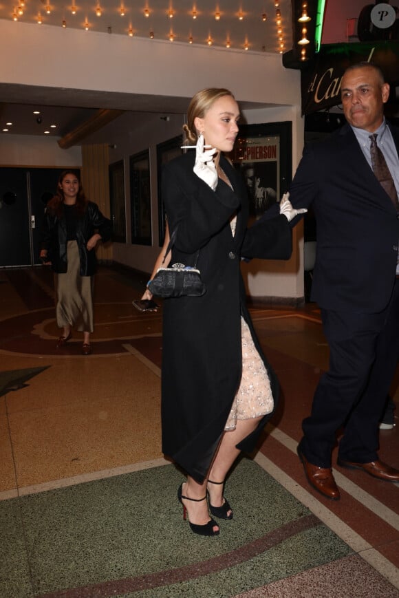 Lily-Rose Depp au sein du El Rey Theater de Los Angeles pour soutenir sa compagne 070 Shake durant son concert.