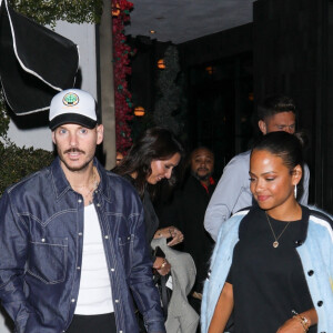 Los Angeles, CA - EXCLUSIF - Christina Milian et son mari Matt Pokora rejoignent la star du football Olivier Giroud et sa femme pour une soirée au Catch Steak Sur la photo, Christina Milian et son mari Matt Pokora : Christina Milian, Matt Pokora, Olivier Giroud, Jennifer Giroud