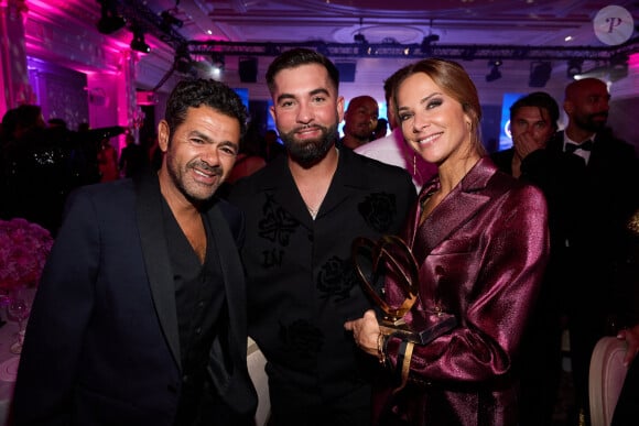 Exclusif - Kendji Girac et Jamel Debbouze Mélissa Theuriau lors de la 11ème édition de la soirée Global Gift Gala à l'hôtel Four Seasons George V à Paris le 30 septembre 2023. © Cyril Moreau / Bestimage