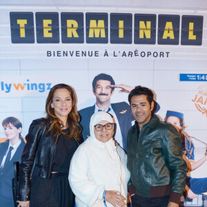 Exclusif - Jamel Debbouze avec sa femme Mélissa Theuriau et sa mère Fatima Debbouze - After party de l'avant-première de la série "Terminal" à l'hôtel des Italiens (ancien siège du Crédit Lyonnais) à Paris le 8 avril 2024. © Rachid Bellak/Bestimage