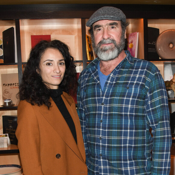 Rachida Brakni et Eric Cantona 
Exclusif - Rachida Brakni et Eric Cantona lors d'une conférence de presse de la série (France 3) "Le voyageur: La permission de minuit" au restaurant Les Editeurs à Paris. © Coadic Guirec/bestimage