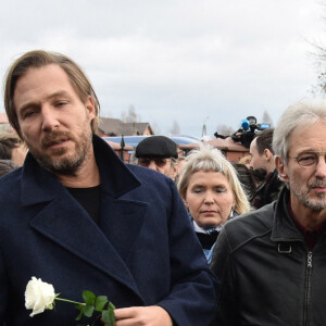 Sophie Marceau assiste aux funérailles de son ex-mari, le réalisateur polonais Andrzej Zulawski, le 22 février 2016 à Gora Kalwaria, près de Varsovie, en Pologne. Xavery Zulawski, Mateusz Zulawski, Vincent Zulawski Photo by ABACAPRESS.COM