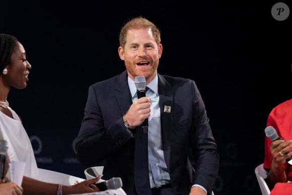 Le prince Harry participe à une table ronde sur la santé mentale lors du sommet annuel 2024 Concordia, où il plaide en faveur du bien-être mental et partage son point de vue sur l'importance des initiatives en matière de santé mentale à New York City, NY, États-Unis, le 23 septembre 2024. Photo par Janet Mayer/Splash News/ABACAPRESS.COM