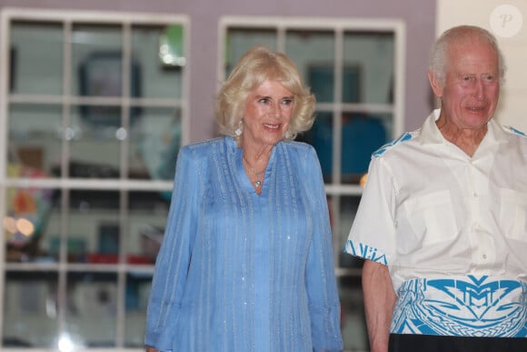 Le roi Charles III d'Angleterre et la reine consort Camilla Parker Bowles lors d'une réception au musée Robert Louis Stevenson dans les Iles Samoa, à l'occasion de leur visite en Australie. Le 25 octobre 2024 © Ian Vogler / MirrorPix / Bestimage 