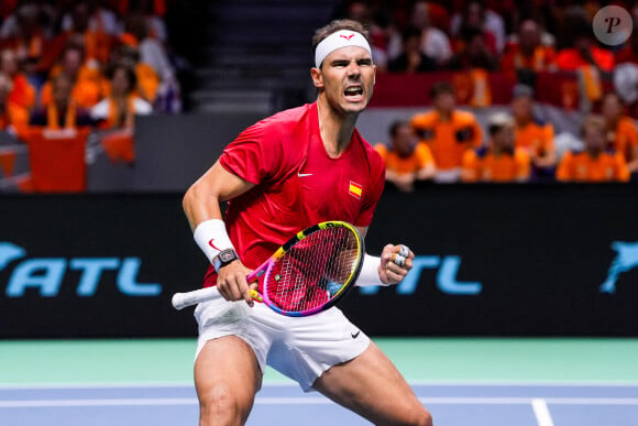 Rafael Nadal lors de la Coupe Davis à Malaga, ce mardi 19 novembre. © Oscar J. Barroso/AFP7 via ZUMA Press Wire/Bestimage