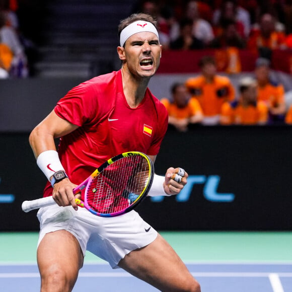 Rafael Nadal lors de la Coupe Davis à Malaga, ce mardi 19 novembre. © Oscar J. Barroso/AFP7 via ZUMA Press Wire/Bestimage