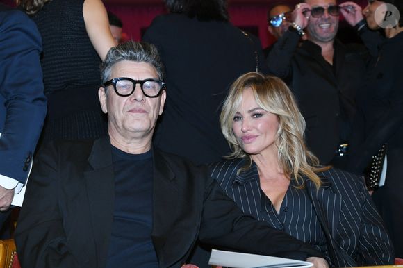 Exclusif - Marc Lavoine et sa compagne Adriana Karembeu au "concerto pour la paix" de Omar Harfouch au théâtre des Champs-Elysées à Paris le 18 septembre 2024. © Rachid Bellak / Bestimage 