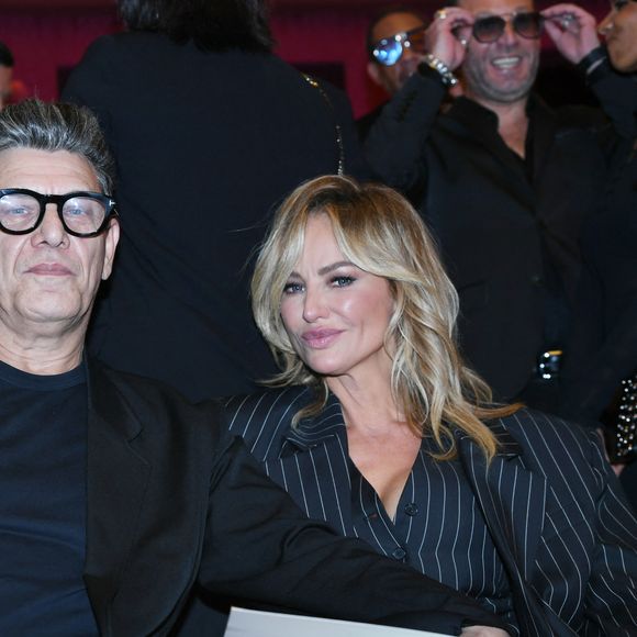 Exclusif - Marc Lavoine et sa compagne Adriana Karembeu au "concerto pour la paix" de Omar Harfouch au théâtre des Champs-Elysées à Paris le 18 septembre 2024. © Rachid Bellak / Bestimage 