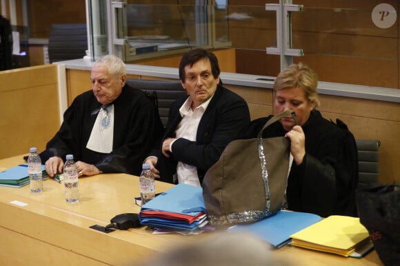 Pierre Palmade au tribunal de Melun avec ses avocats Me Alain Barsikian et Me Céline Lasek pour son procès pour blessures involontaires à la suite d'un accident de la route en février 2023 dans lequel sa voiture a percuté un autre véhicule à Melun. Le 20 novembre 2024. © Christophe Clovis / Bestimage