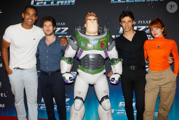 Terrence Telle, Julien Alluguette, Thomas Da Costa, Claire Romain - Avant-première du film "Buzz l'éclair" à l'UGC Normandie à Paris, France, le 19 juin 2022. © Christophe Clovis / Bestimage