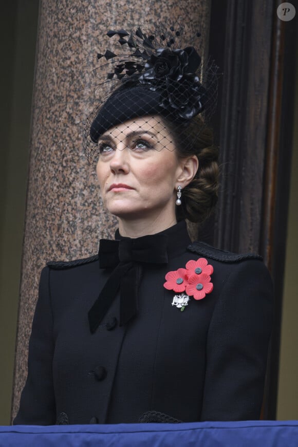 Catherine Kate Middleton, princesse de Galles honore les disparus des deux guerres mondiales lors de la cérémonie Remembrance Sunday ( Dimanche du souvenir ) au Cénotaphe à Londres - November 10, 2024: Service Of Remembrance at The Cenotaph in London, England. Each year members of the British Royal Family join politicians, veterans and members of the public to remember those who have died in combat..Featuring: Catherine, Princess of Wales.Where: London, United Kingdom.When: 10 Nov 2024.Credit: Cover Images (Credit Image: © Cover Images via ZUMA Press)